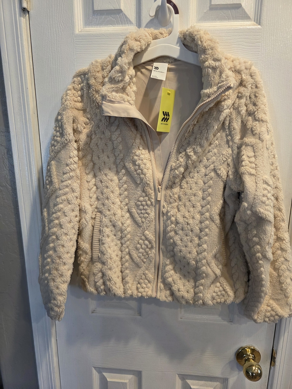 all in motion Cream Sherpa Puffer Jacket for Kids